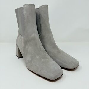 New Vince Kimmy Block Heel Leather Ankle Boots Sz 8